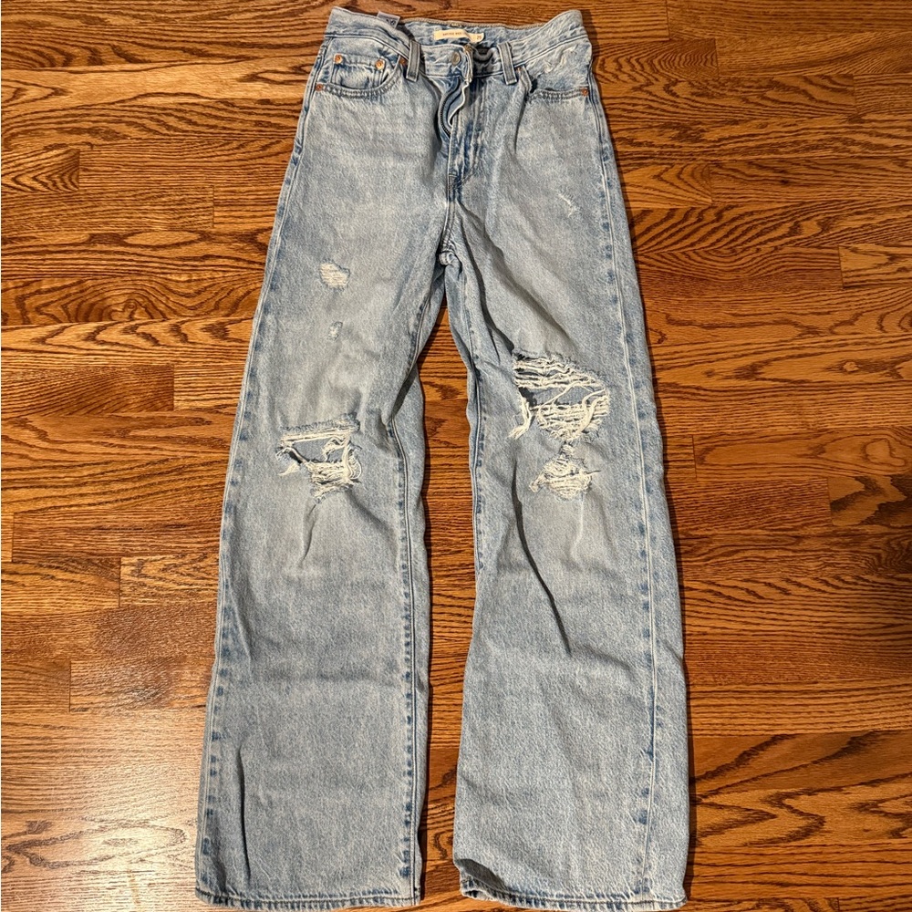 Levi's High Rise Blue Jeans with Vintage Distressing